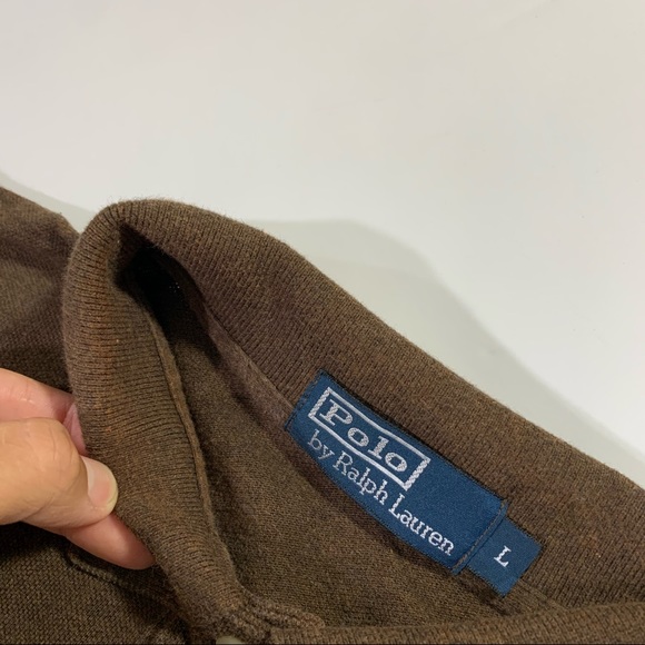 Rare Vintage 90s POLO Brown Shirt Size Large - Picture 2 of 3